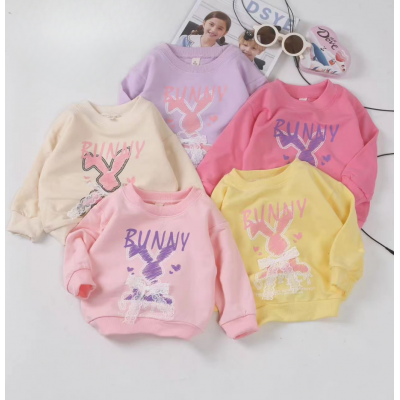 sweater girls lace abstract color bunny  IDN 23 - sweater anak perempuan (ONLY 4PCS)